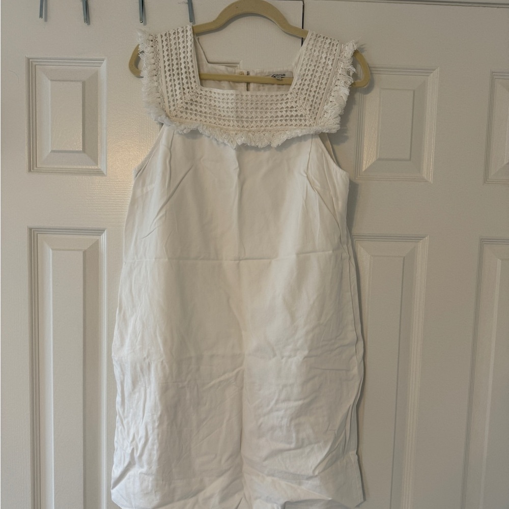 Madewell white cotton dress w eyelet